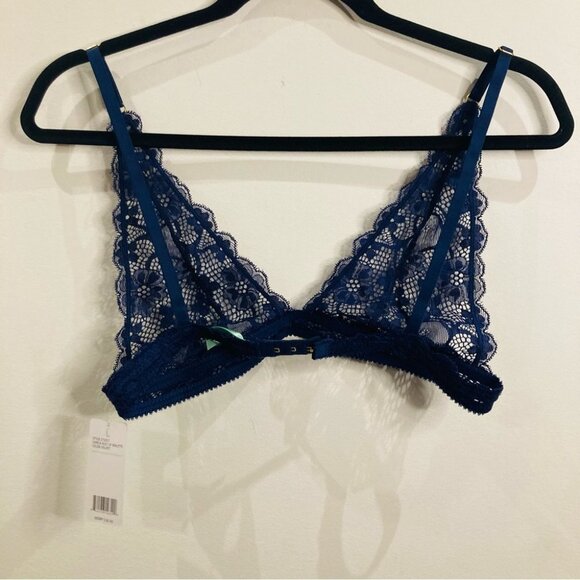 HONEYDEW Sz L Lace Adjustable Straps Navy Blue Bralette NWT - Picture 5 of 7